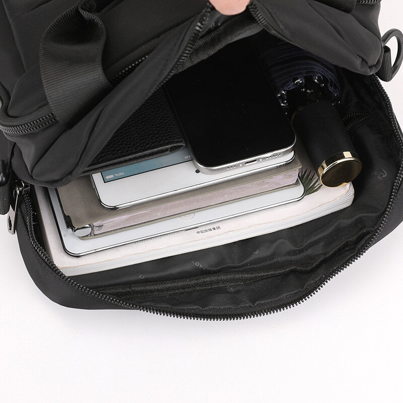 Bolso de hombro de viaje informal para hombre, bolsa de mensajero multibolsillo, bolso cruzado portátil de alta calidad, bolsos masculinos