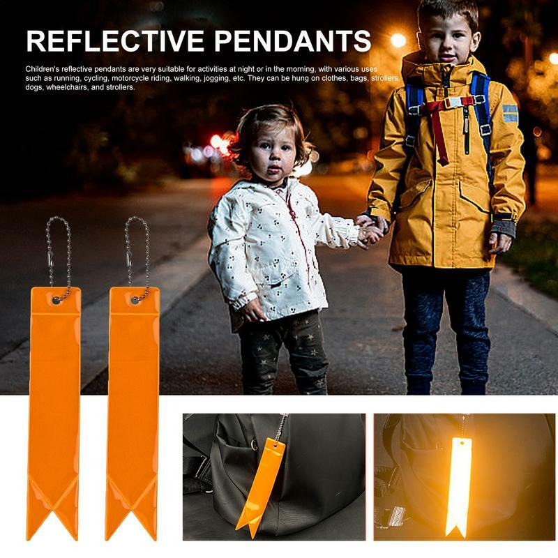 Tag noite reflexiva para crianças, pingente reflexivo, impermeável, altamente visível, engrenagem de segurança, saco, 10 unid