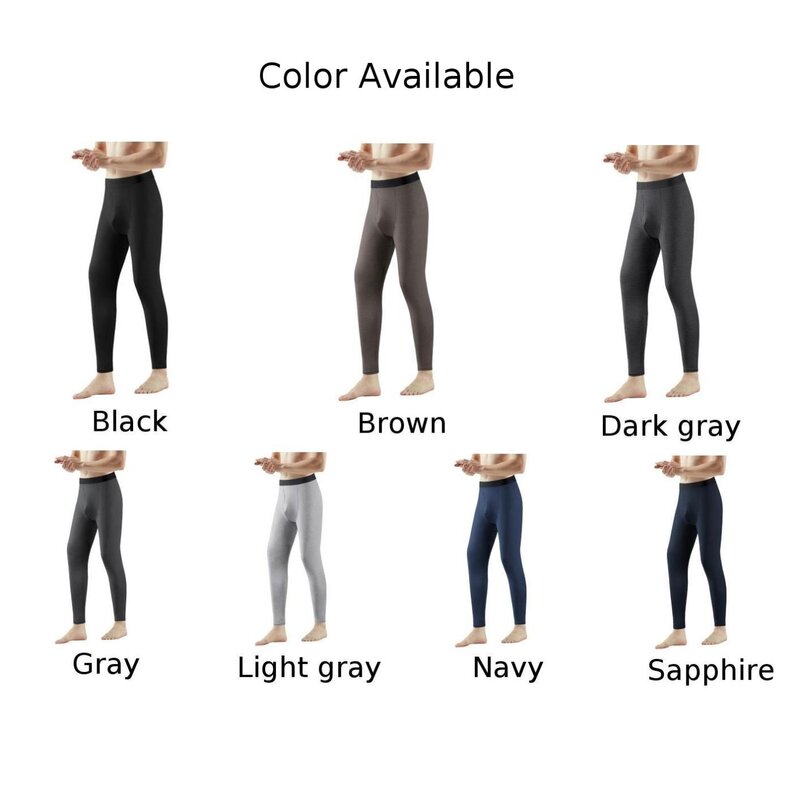 Autumn Winter Mens Warm Thickened Stretch Thermal Underwear Pants Leggings Long Johns Soft Trousers Bottoming Lingerie Solid