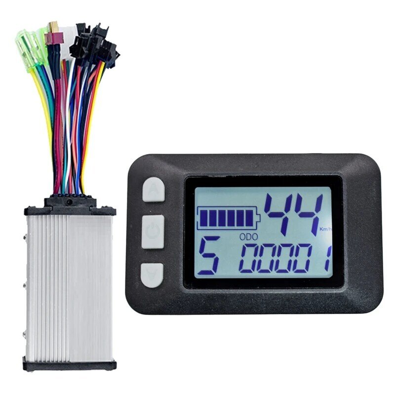 Medidor de pantalla LCD para salpicadero de bicicleta eléctrica, controlador de onda sinusoidal, 36V, 350W, 5 pines, P9
