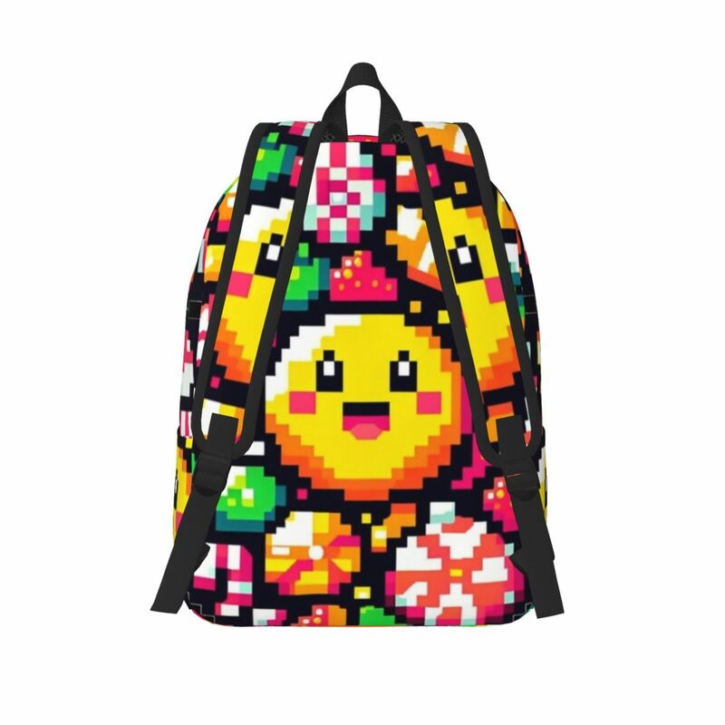 Candy Crush Pixel Art Backpack Middle High College School Student Bookbag Teens Canvas Daypack Hiking
