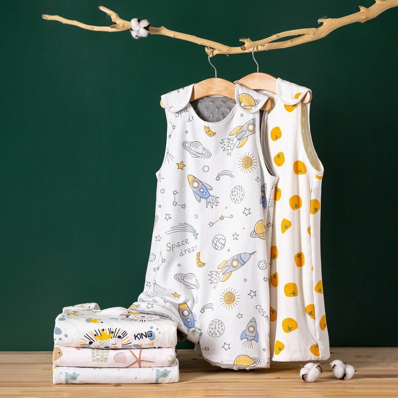 Baby's Thickened Anti Kick Quilt Can Be Used In All Seasons Children's Sleeveless Sleeping Bag Bean Down Vest Style Sleeping Bag