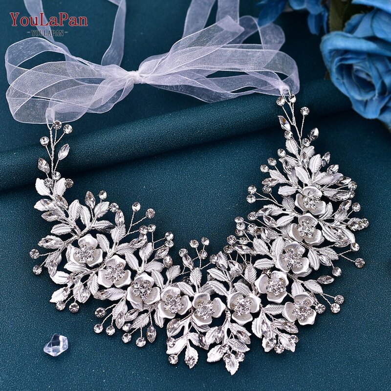 YouLaPan SH349 eleganti abiti da sposa cintura in lega di fiori cinture di cristallo per le donne della sposa cintura accessori gioiello telai da sposa