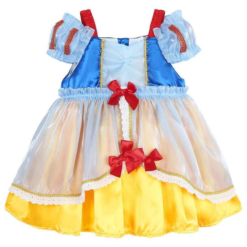 Jurebecia-Robe de Princesse Blanche-Neige pour Fille, Costume de Cosplay en Tulle, Tenue de ixd'Halloween et de Noël