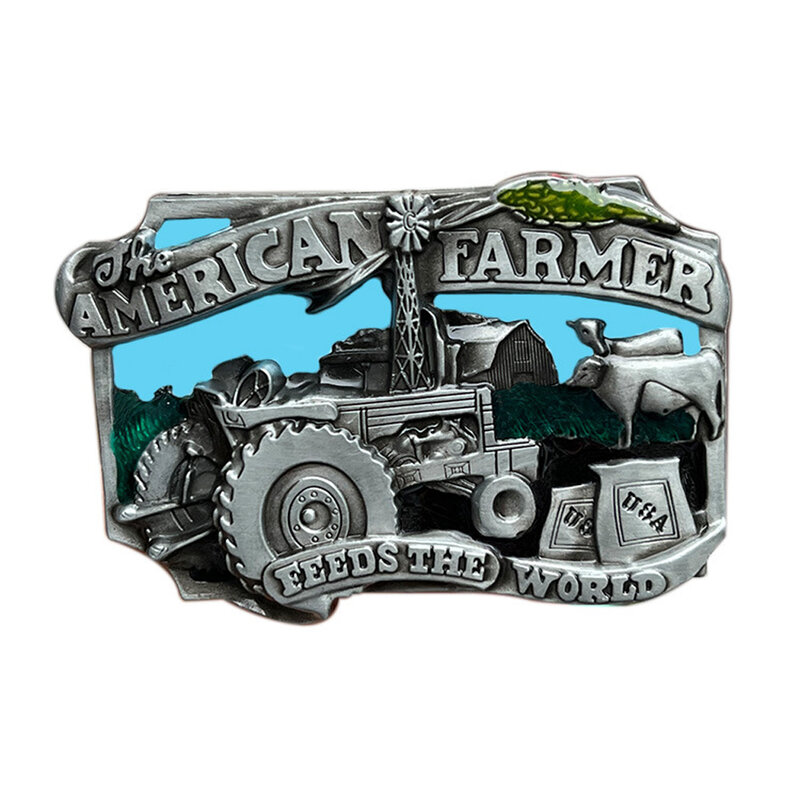 Zinc Alloy Metal Belt Buckle para agricultores e pastores, Western Cowboys, Dropshipping Supply