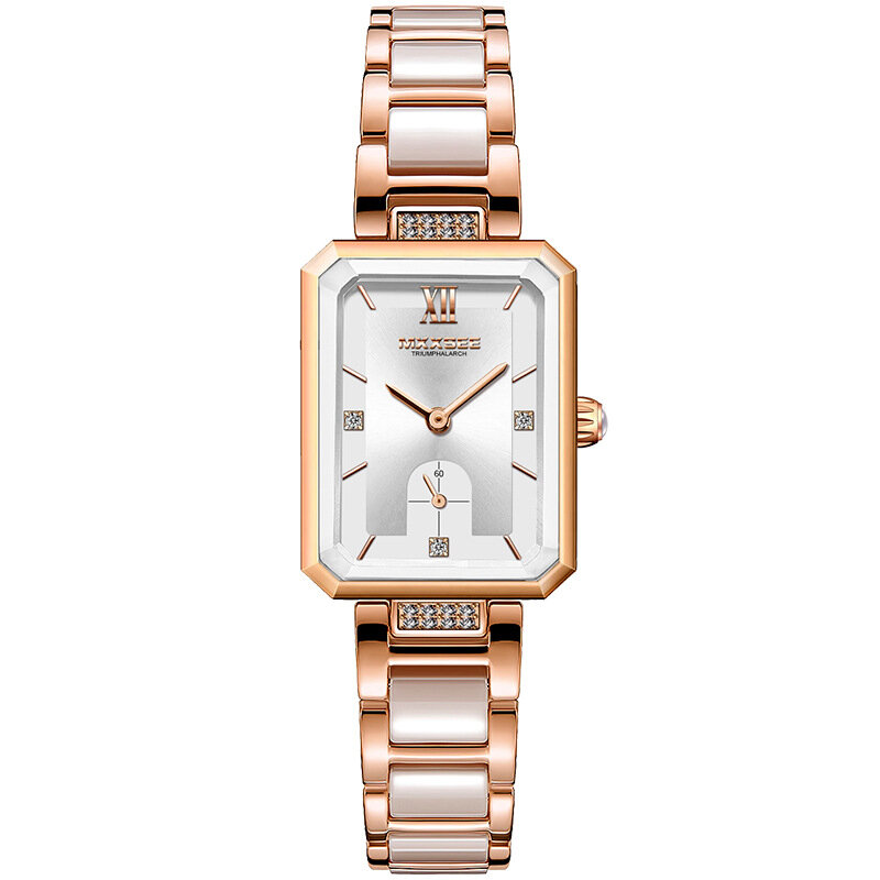 สไตล์ใหม่สแตนเลสสายรัดเหล็กนาฬิกาผู้หญิงควอตซ์นาฬิกา Gaun Modis เพชรสุภาพสตรีนาฬิกาข้อมือ Relogio Feminino