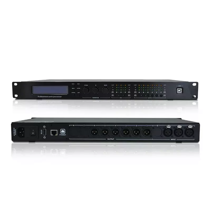 Amplificadores de potencia para el hogar, procesador de Audio DSP de 3 entradas y 6 salidas para EQ dinámico, sistema de gestión Digital estéreo HiFi para Karaoke