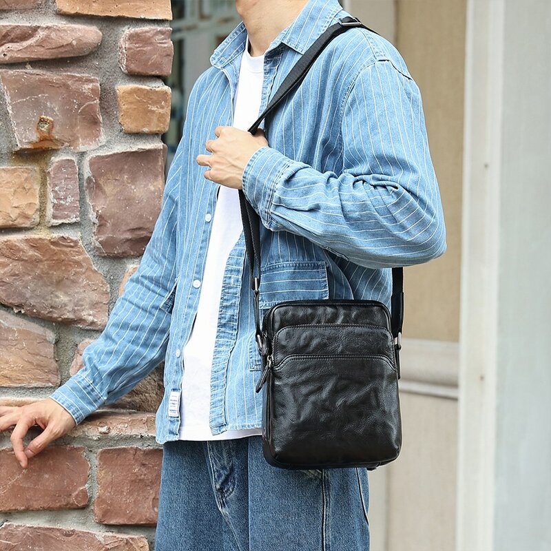 Joyir-男性用の本革ショルダーバッグ,クロスオーバースタイルの小さなメッセンジャーバッグ,旅行や仕事に最適