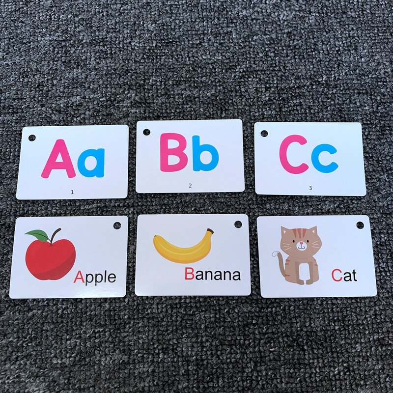 Kids Montessori Baby Learn Math English Word Card Flashcards Cognitive Educational Toys Picture Memorise Game Gifts for Children