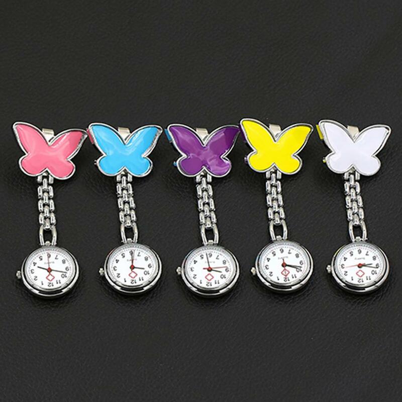 2023 enfermeira relógio borboleta em forma de bolso fob relógios mulheres clipe no hospital médico relógio pino broche relógios de quartzo presentes