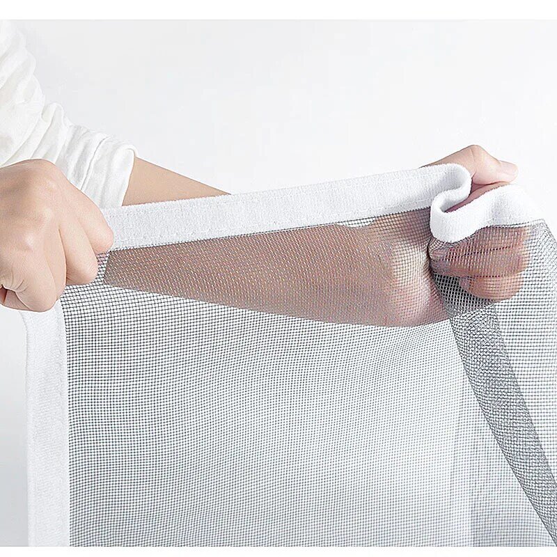 Tamanho personalizado Anti Mosquito Zipper Janela Tela, auto-adesiva malha Mosquito Net, Sheer invisível, branco