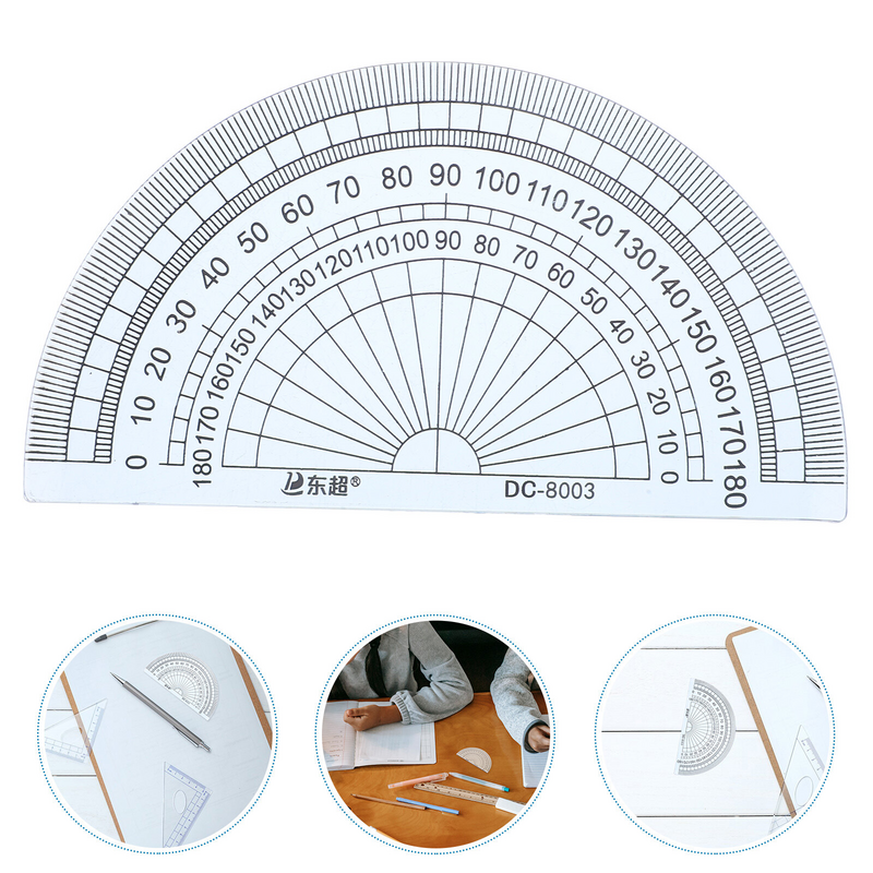 透明なプラスチック製の角度測定器,角度付きの測定器,学生,数学,学校,オフィス,10cm