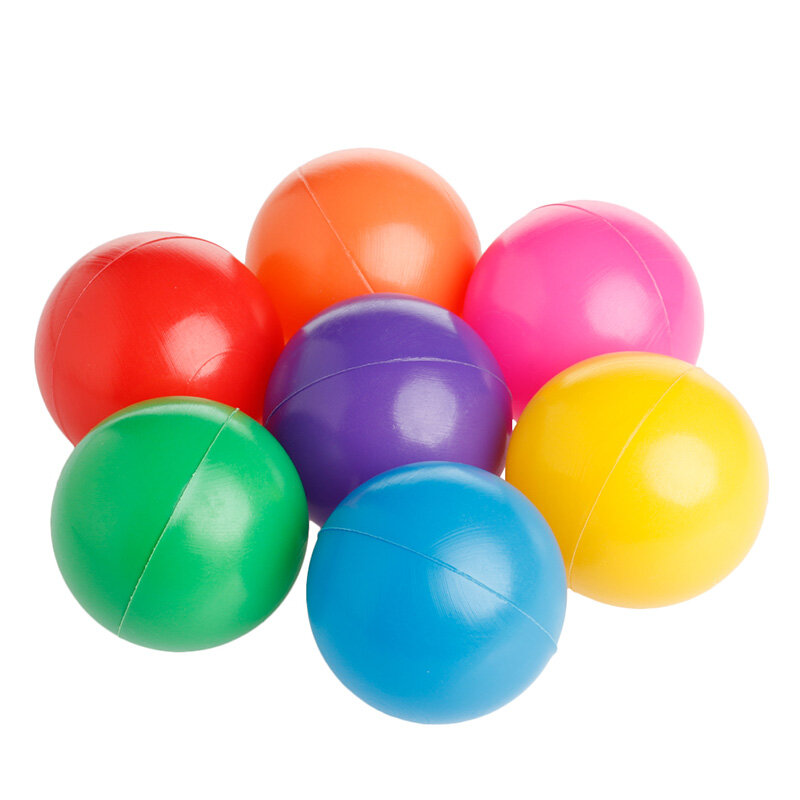 Q0KB 1 PC 7 ซม.ว่ายน้ำสนุกสีสันพลาสติกลูกบอลปลอดภัยเด็กทารก PIT ของเล่น