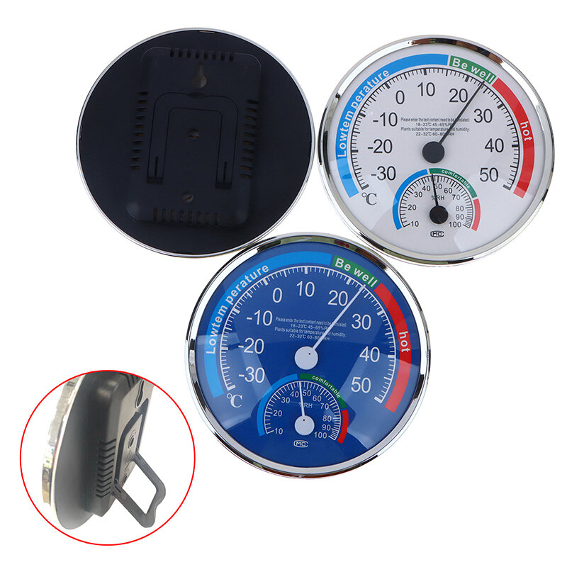 Indoor Offices Mini Round Pointer -30℃-50℃ Temperature Meter 20%-100% Hygrometer Analog Thermometer Monitor Humidity Gauge