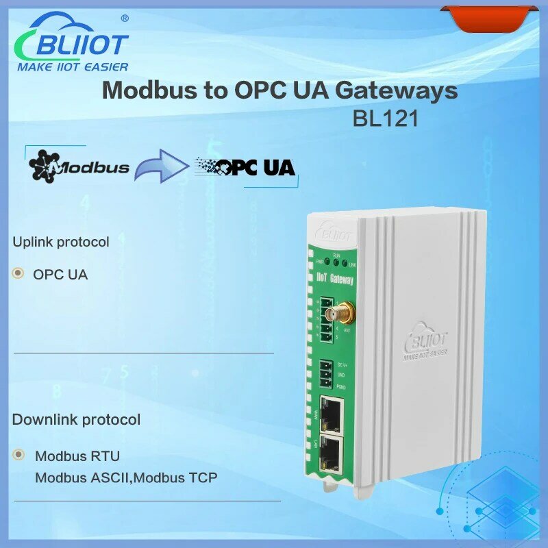 Gateway De Conversão De Protocolo Industrial BLiiot, Ethernet 4G SIM, Modbus RTU TCP para OPC UA