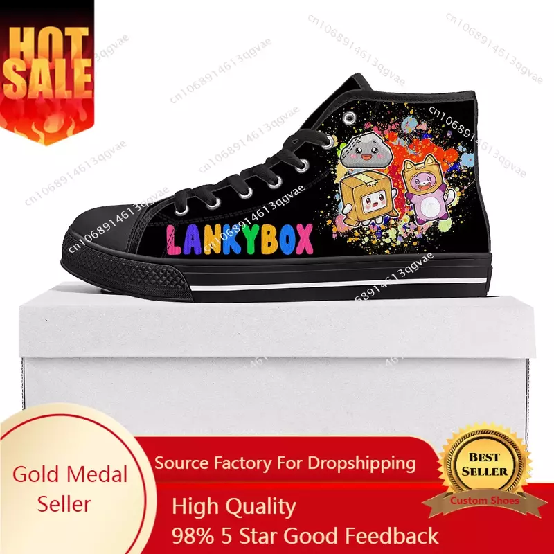 Cartoon L-Lanky High Top hochwertige Turnschuhe Herren Damen Teenager Leinwand Sneaker B-Box maßge schneiderte Schuhe anpassen DIY Schuh