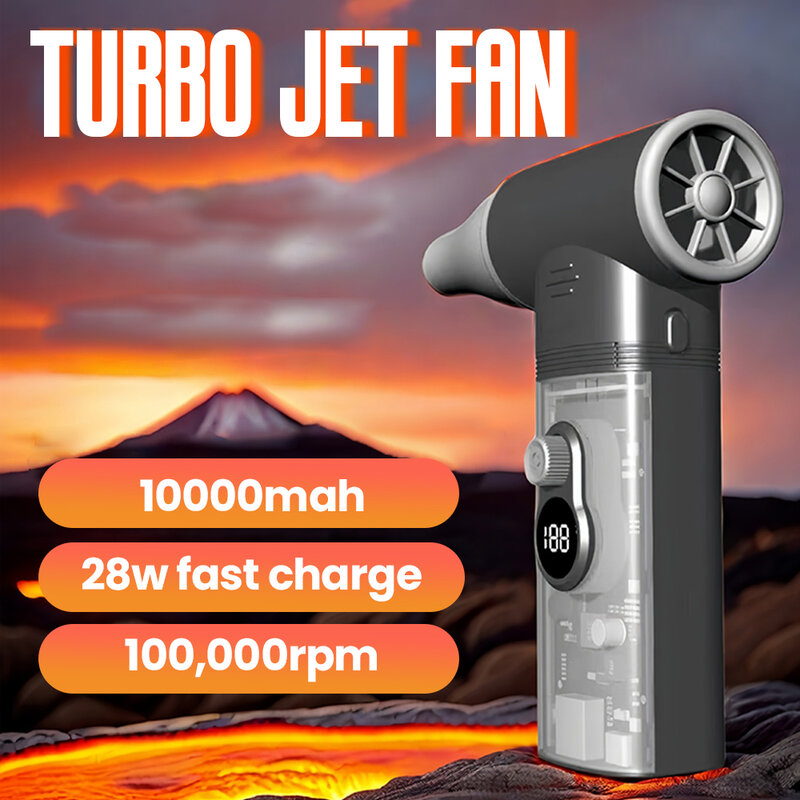 Mini Turbo Jet Ventilator 100000Rpm Windsnelheid Borstelloze Motor Handheld Kanaalventilator High-Performance Cycloon Turbo Elektrische Ventilator