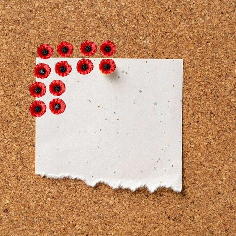 10pcs Red Poppy Flower Push Pins, simpatici puntine Decorative puntine puntine per bacheca di sughero opere d'arte note foto, progetto artigianale
