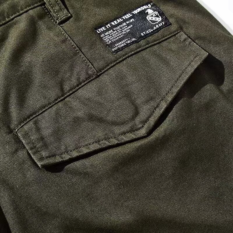 Fengejiwo-pantalones cortos de algodón puro para hombre, ropa de trabajo, retro, lavado