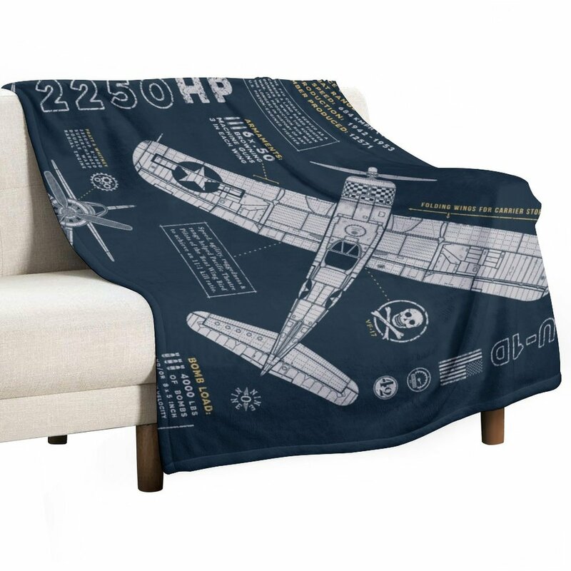 F4U Corsair-Couverture à fourrure personnalisée pour canapé, couvertures de luxe
