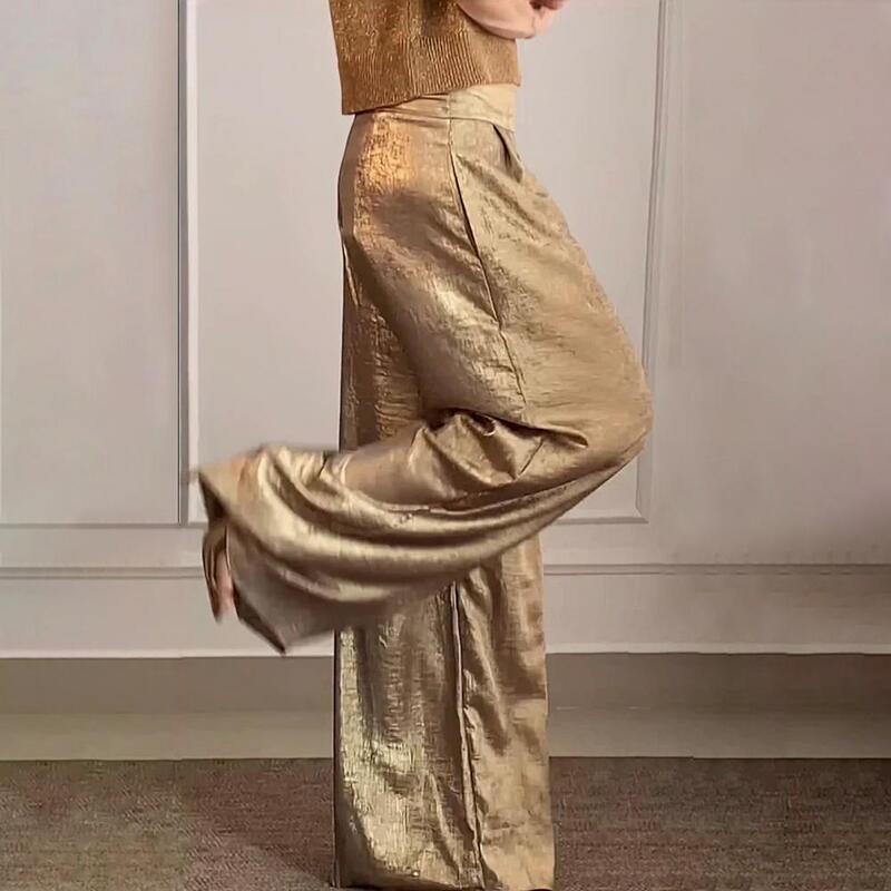 Spodnie z wysokim stanem zestaw stylowy damski spodnie z szeroką nogawką z wysokim stanem z dekoltem w szpic Top swobodny strój do pracy dla modnych
