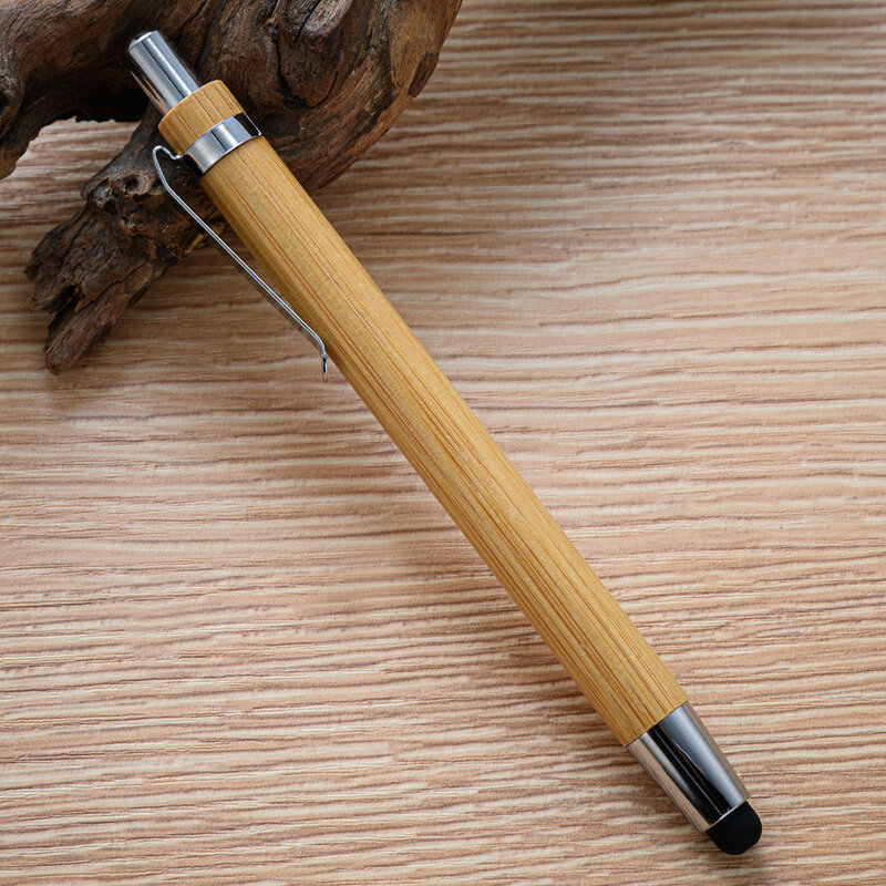 20 Stück Stift Bambus Stift Presse Kugelschreiber schwarze Tinte Studenten büro Werbung Kugelschreiber a02