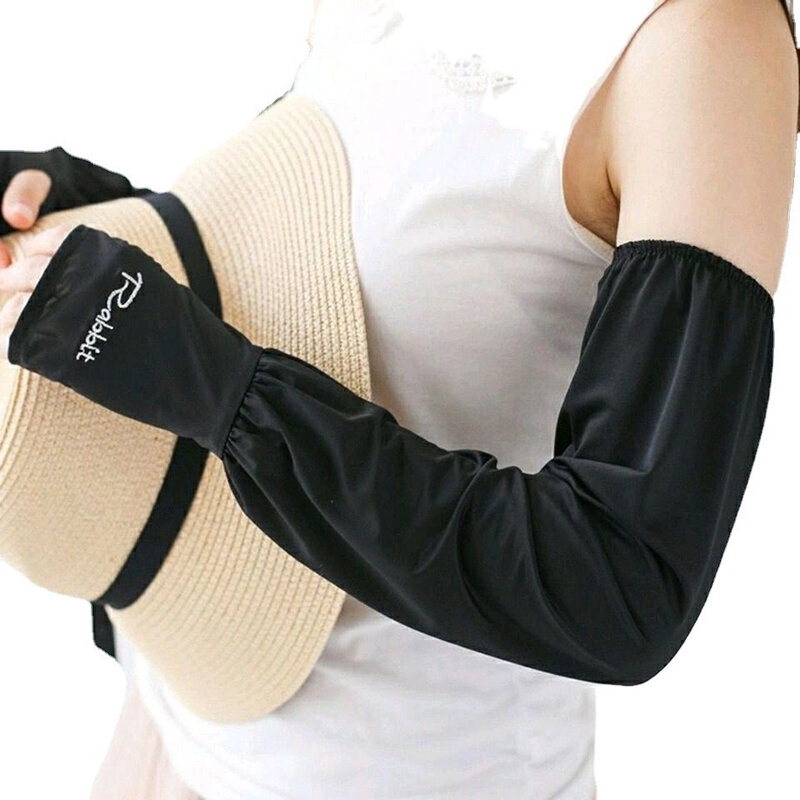 Estate nuovo stile protezione solare maniche per il ghiaccio maniche larghe in seta di ghiaccio guanti da ciclismo all'aperto da donna