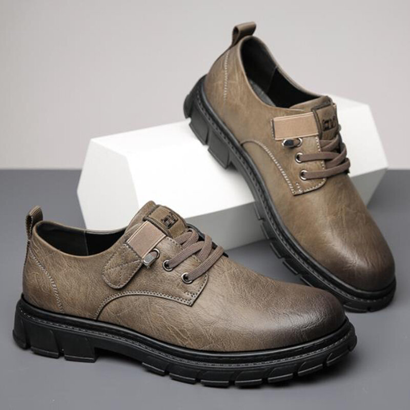 Zapatos informales de cuero genuino para Hombre, zapatillas suaves de marca de lujo, mocasines transpirables para caminar y conducir