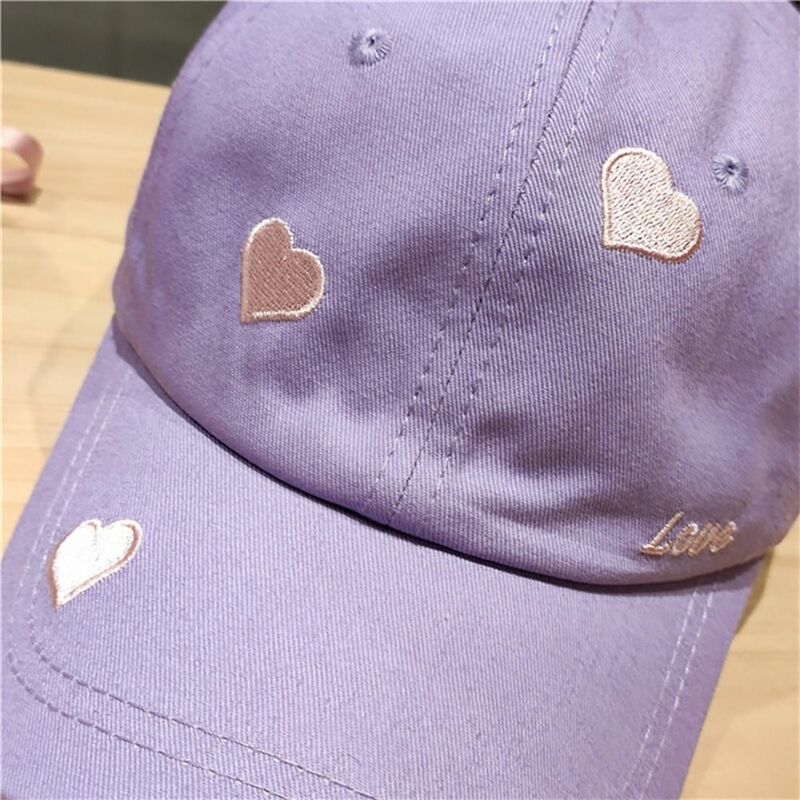 Heart Pattern Peaked Cap Cute Quick-Drying Adjustable Sun Protection Hat Durable Beach Hat Summer