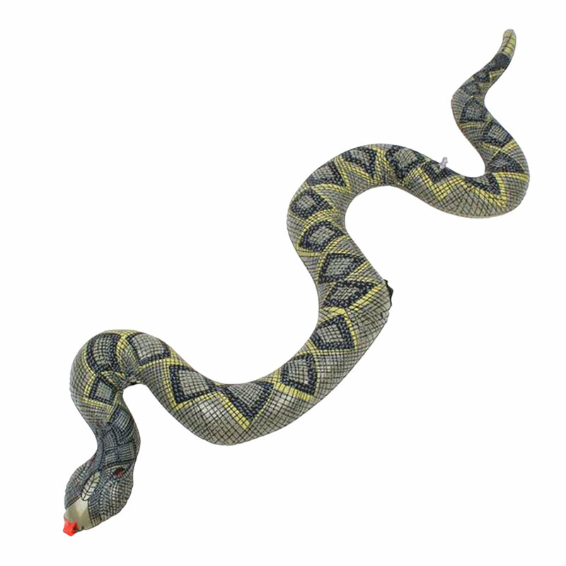 Serpiente falsa realista inflable de PVC, juguete aterrador de serpiente, novedad y Chic, regalos de cumpleaños para niños