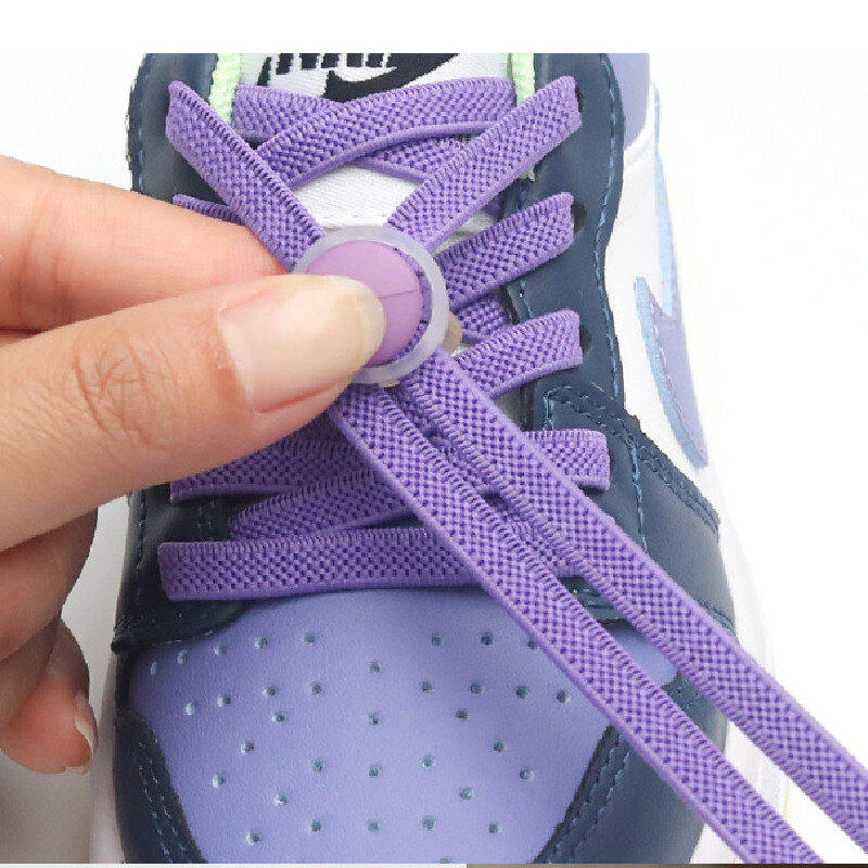 1 paio di lacci elastici per bambini da 100cm senza cravatte Lazy Man Quick Wear Sneakers scarpe sportive lacci con chiusura a molla