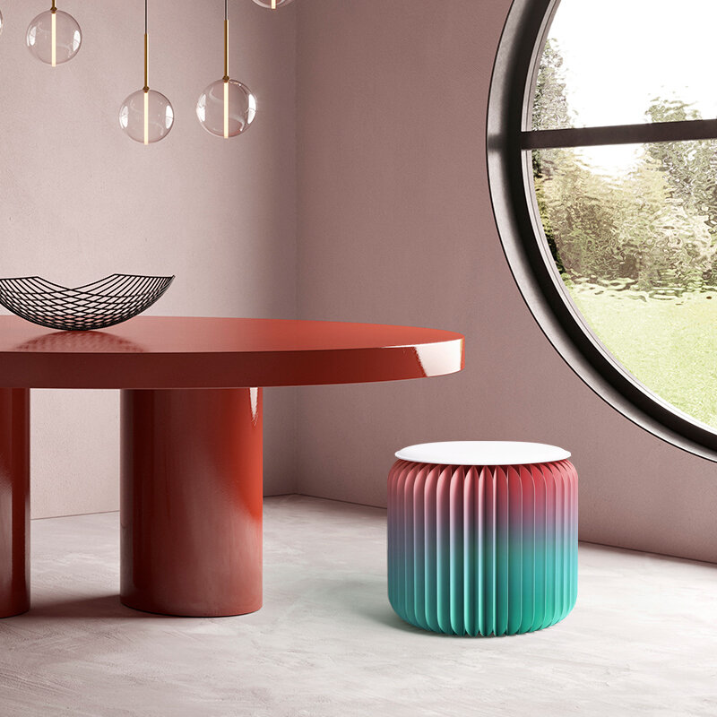 Criativo dobrável fezes móveis sala de estar baixa mesa chá moda nordic design rosa multifuncional banquetas de papel vaidade fezes