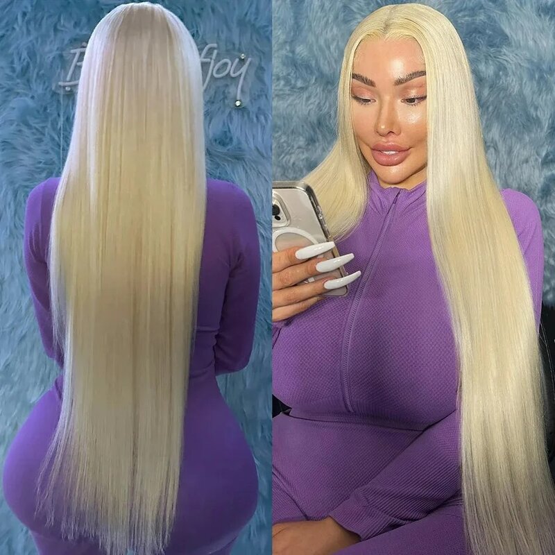 613 Blond koronkowa peruka na przód 13x6 HD koronkowa peruka na przód z ludzkich włosów, prosta peruka dla kobiet wybór 30, 40 cali brazylijskie peruki bezklejowe