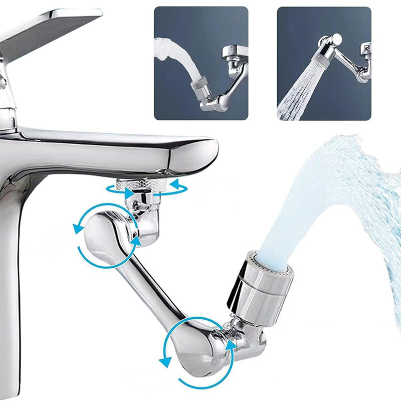 1080° Universal Rotation Faucet Extender Dual Mode Sprayer Head Kitchen Robot Arm Extension Taps Bathroom Swivel Faucet
