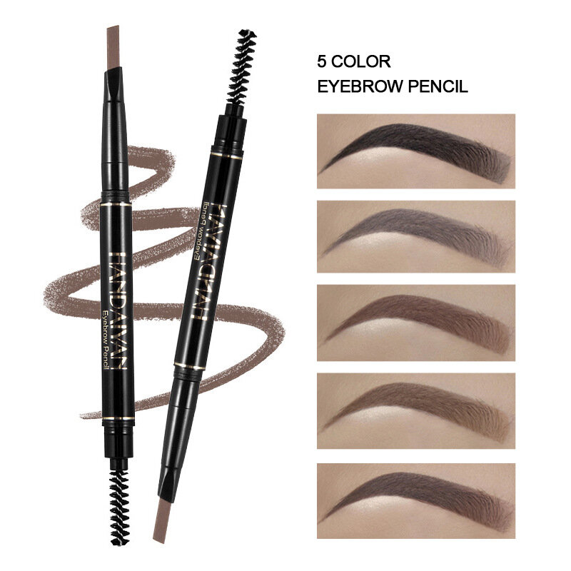 5-Color Automatic Rotating Double-Ended Triangular Eyebrow Pencil Waterproof Long-Lasting Novice Cosmetic Eyebrow Pencil Focus