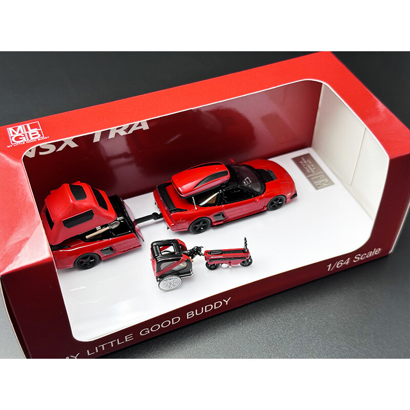 MLGB In Stock 1:64 NSX TRA Set di rimorchi da campeggio inclusi accessori Diecast Diorama collezione di modelli di auto giocattolo Carros In miniatura