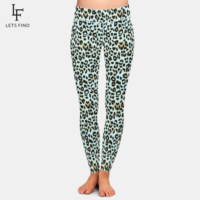 Letsfind nova chegada sexy feminino calças completas 3d leopardo imprimir elástico de cintura alta aptidão magro leggings