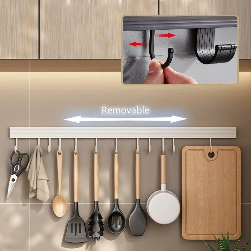 Appendiabiti da cucina a parete appendiabiti da parete senza punzonatura binario utensili da cucina Rack cucchiaio pala tagliere Rack di stoccaggio