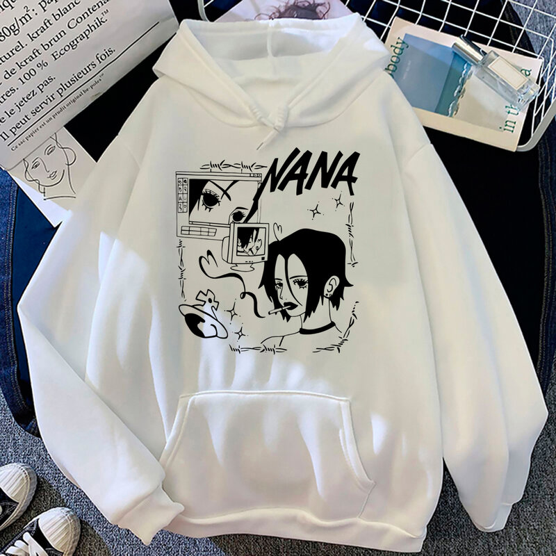 Sweats à capuche Nana pour femmes, pull esthétique Y2K, chemises de protection, survêtement Smile, 2023