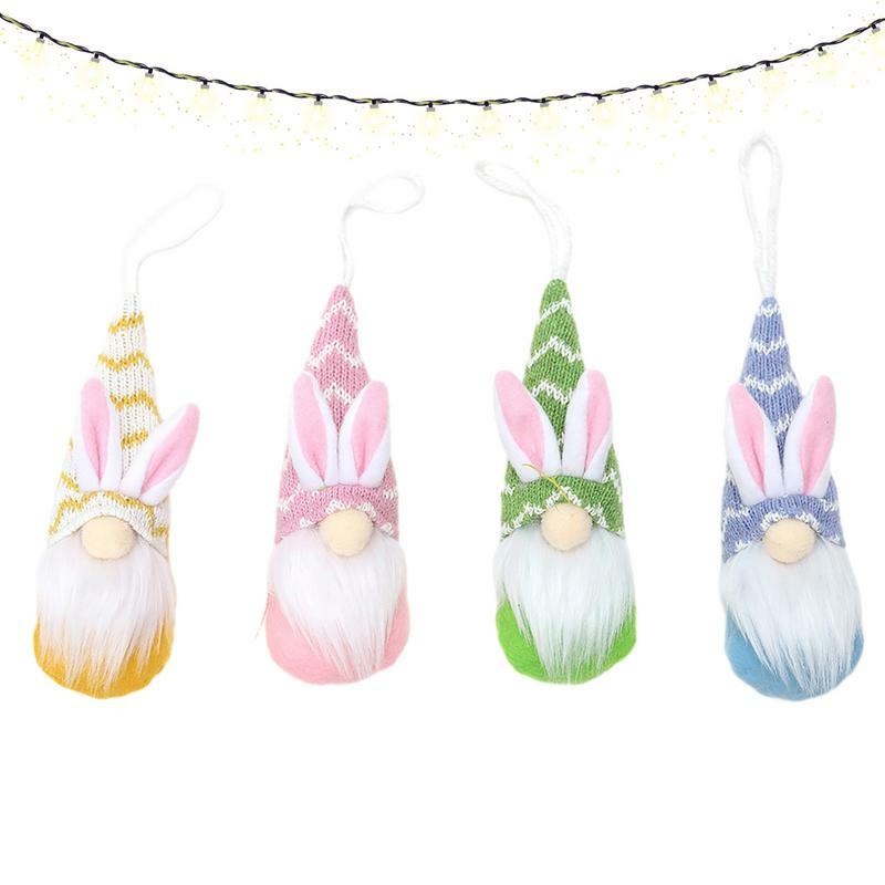 Décorations de gnomes de Pâques sans visage, décor de lapin de Pâques, beurre nain fait à la main, gnomes suédois, elfe de maison, 4 pièces