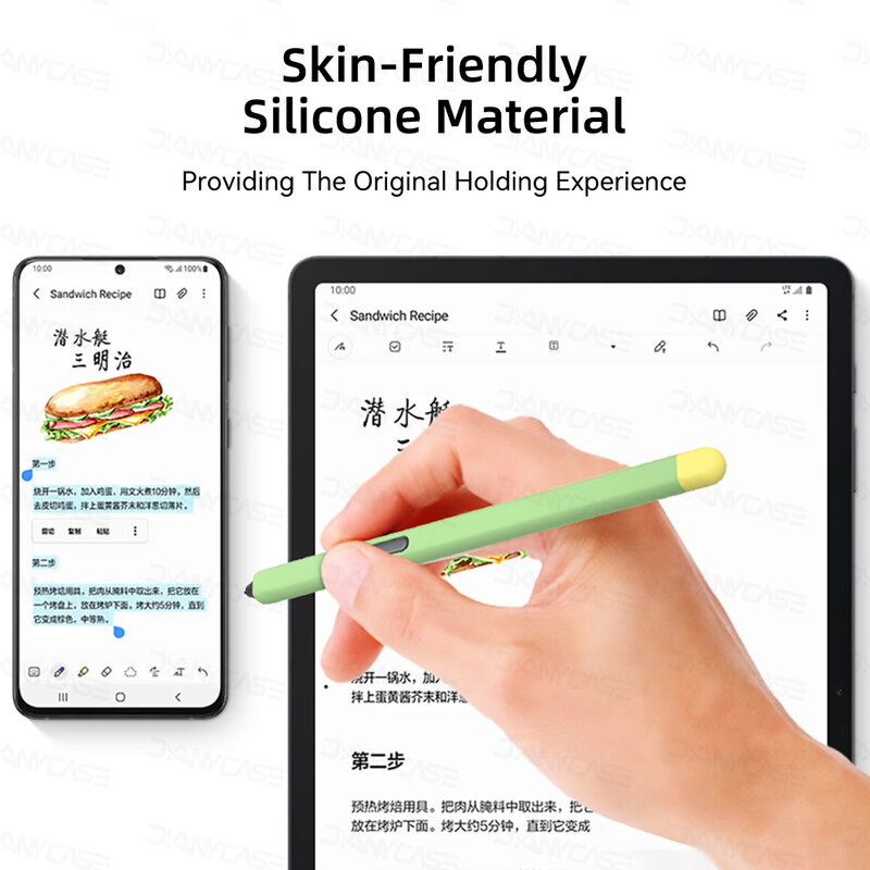 Casing pensil silikon, sarung HP lengan pelindung anti slip, pena sentuh Stylus untuk Samsung S Pen S7 FE S8 Plus S9 Ultra S6 Lite