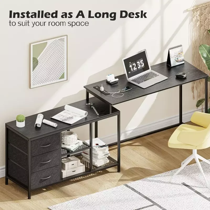 Black Corner Gaming Desk, Home Office Desk, Mesas, Móveis, Leitura Computador, Acessórios de Estudo, Laptop