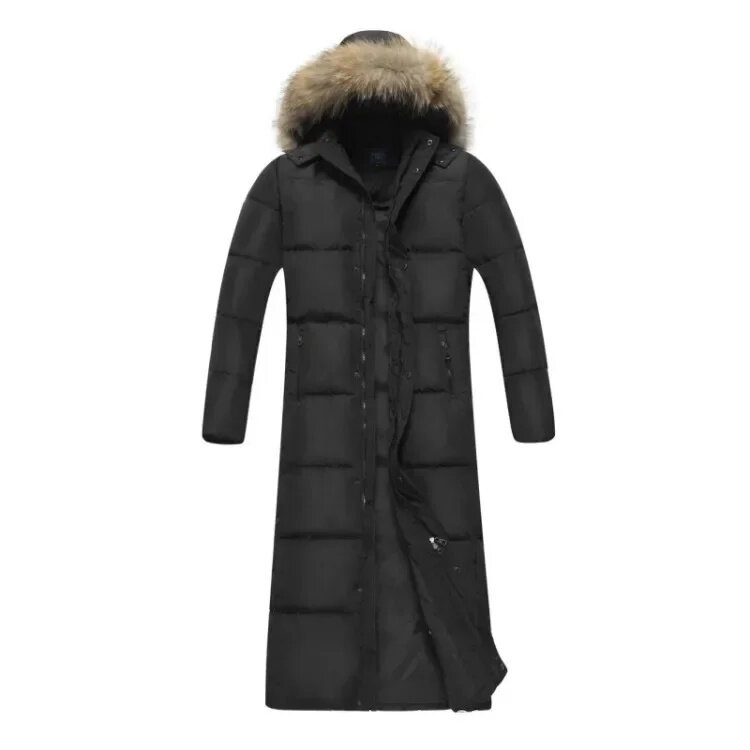 Doudoune épaisse super longue pour homme, manteau matelassé en canard blanc, doudoune chaude, vestes d'hiver, nouveau, 2024, 90%