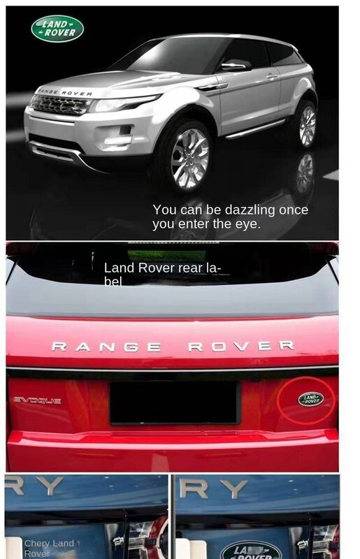L 및 R0ver 디스커버리 레인지 R0ver 이보크 차량에 적합, 전면 및 후면 배지, 테일게이트 배지 수정, 90x50mm