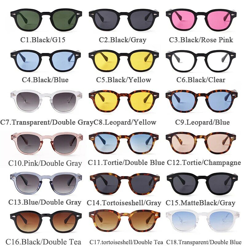 STORY-gafas de sol redondas Vintage para hombre y mujer, lentes de sol cuadradas con remaches, diseño de marca Retro, amarillo y azul, S22728, 2022