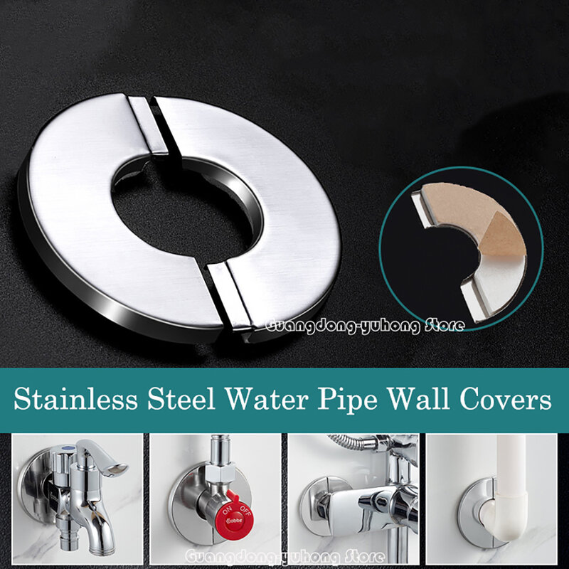 Faucet Stainless Steel Decorative Cover Split Mixing Valve Round Ugly Smoke Pipe Air Conditioning Hole Cover Bathroom Supplies