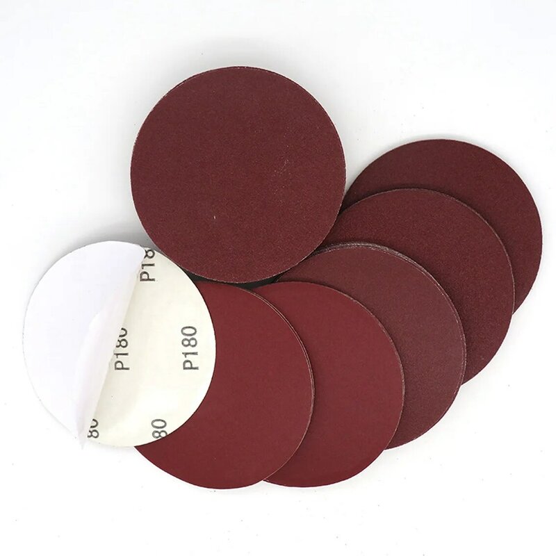 2-30pcs 5 Inch 125mm Adhesive Backed Red Sandpaper Dry Grinding Adhesive Wood Floor Metal Polishing Self-adhesive Adhesive