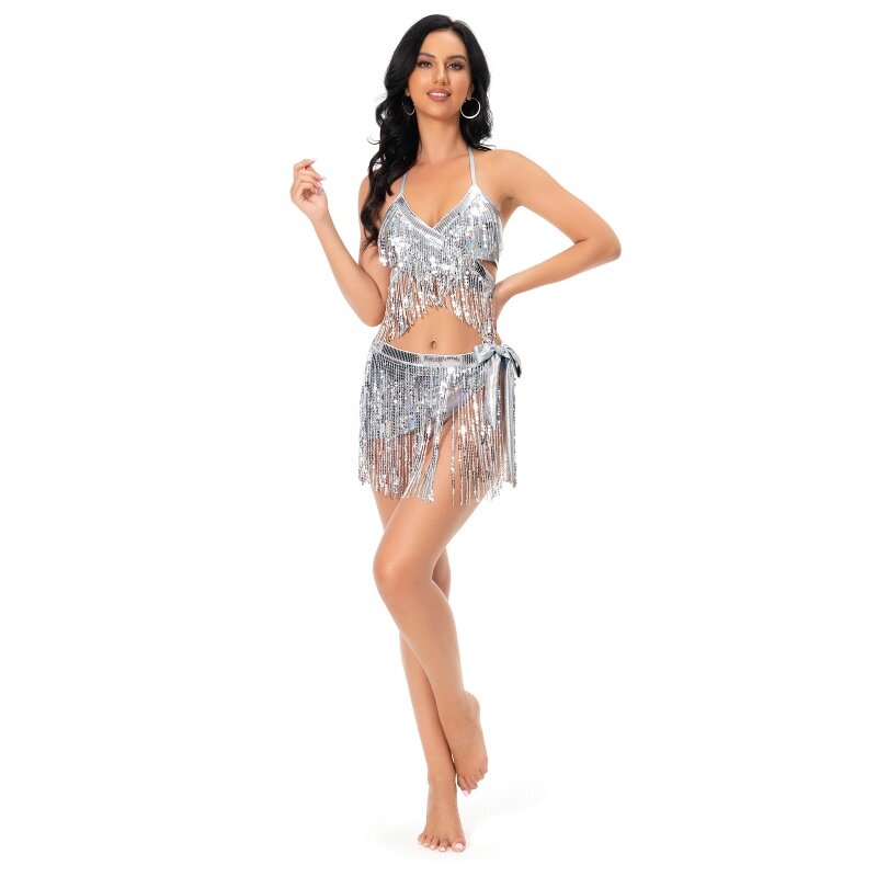 Samba wyjątkowa cekiny dress dance wykwintne kluby nocne taniec Latin Sexy Chacha frędzle odzież sportowa styl Picy