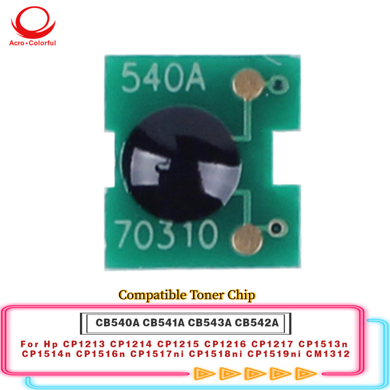 Compatibel CB540A CB541A CB543A CB542A Chip Voor Hp CP1213 CP1214 CP1215 CP1216 CP1217 Printer