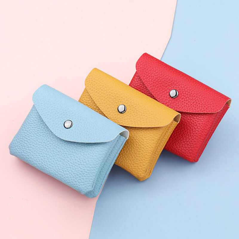 Damen Brieftasche tragbare Mode Pu Leder Multi-Card Bit Karten halter einfarbige kurze Geldbörse Mini Clutch für Frauen